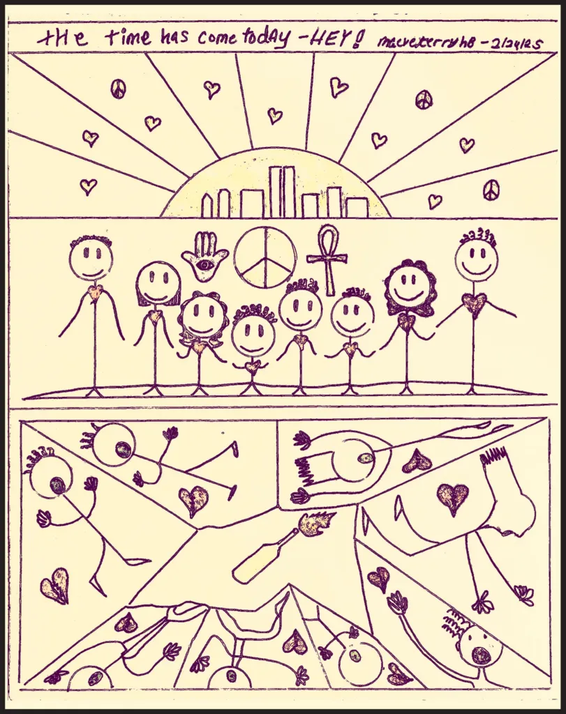 A page Terry Hinds Brandt's Comic - The Time Has Come Today, Hey!