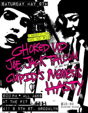 Flyer for Choked Up, Joe Jack Talcum, Cupid's Nemesis and Tasty